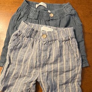 Zara Kids Blue and Striped Shorts Set